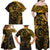 Polynesian Sunset Plumeria Family Matching Off Shoulder Maxi Dress and Hawaiian Shirt Gold Polynesian Tattoo