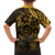 Polynesian Sunset Plumeria Family Matching Puletasi and Hawaiian Shirt Gold Polynesian Tattoo