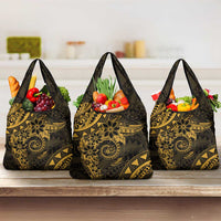 Polynesian Sunset Plumeria Grocery Bag Gold Polynesian Tattoo LT05 3-pack One Size Gold - Polynesian Pride