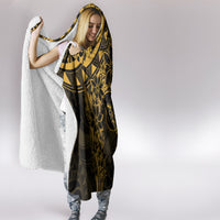 Polynesian Sunset Plumeria Hooded Blanket Gold Polynesian Tattoo LT05 - Polynesian Pride
