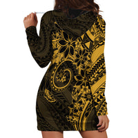 Polynesian Sunset Plumeria Hoodie Dress Gold Polynesian Tattoo LT05 - Polynesian Pride