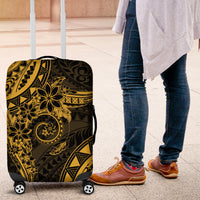 Polynesian Sunset Plumeria Luggage Cover Gold Polynesian Tattoo