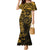 Polynesian Sunset Plumeria Mermaid Dress Gold Polynesian Tattoo