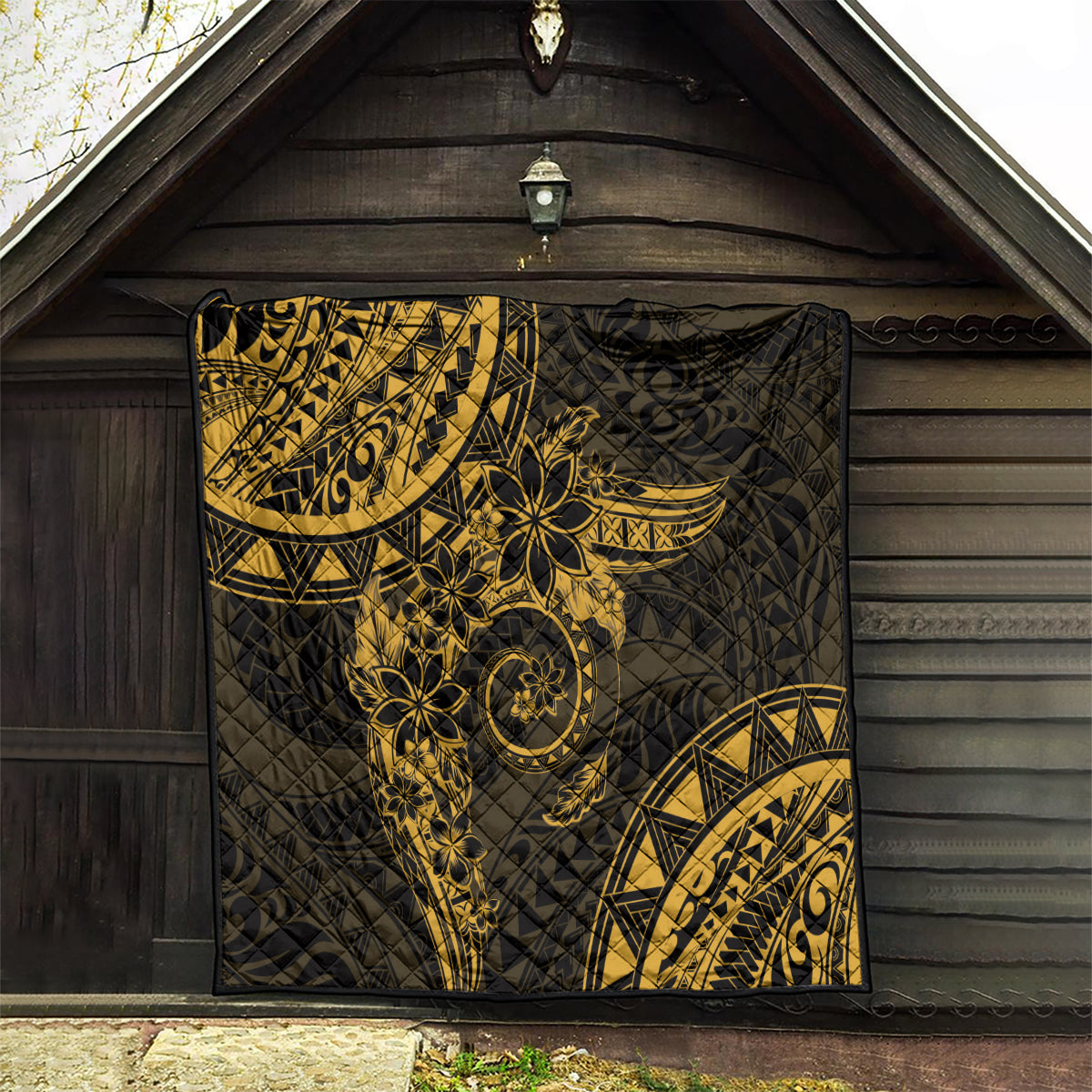 Polynesian Sunset Plumeria Quilt Gold Polynesian Tattoo