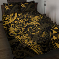 Polynesian Sunset Plumeria Quilt Bed Set Gold Polynesian Tattoo LT05 Gold - Polynesian Pride