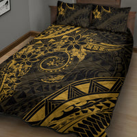 Polynesian Sunset Plumeria Quilt Bed Set Gold Polynesian Tattoo LT05 - Polynesian Pride