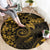 Polynesian Sunset Plumeria Round Carpet Gold Polynesian Tattoo