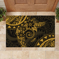 Polynesian Sunset Plumeria Rubber Doormat Gold Polynesian Tattoo LT05 - Polynesian Pride