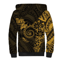 Polynesian Sunset Plumeria Sherpa Hoodie Gold Polynesian Tattoo LT05 - Polynesian Pride