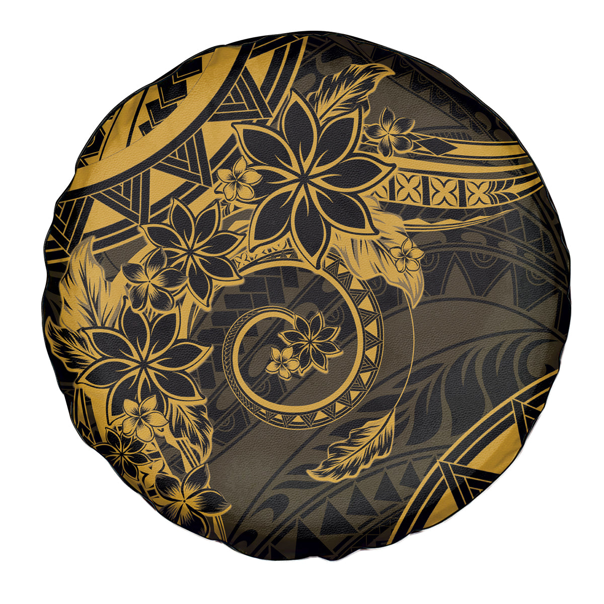 Polynesian Sunset Plumeria Spare Tire Cover Gold Polynesian Tattoo LT05 - Polynesian Pride