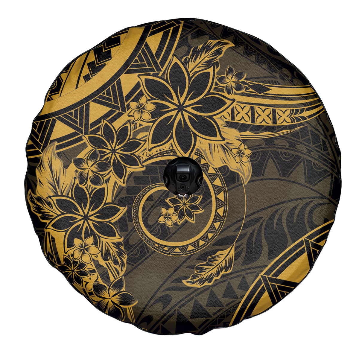 Polynesian Sunset Plumeria Spare Tire Cover Gold Polynesian Tattoo LT05 - Polynesian Pride