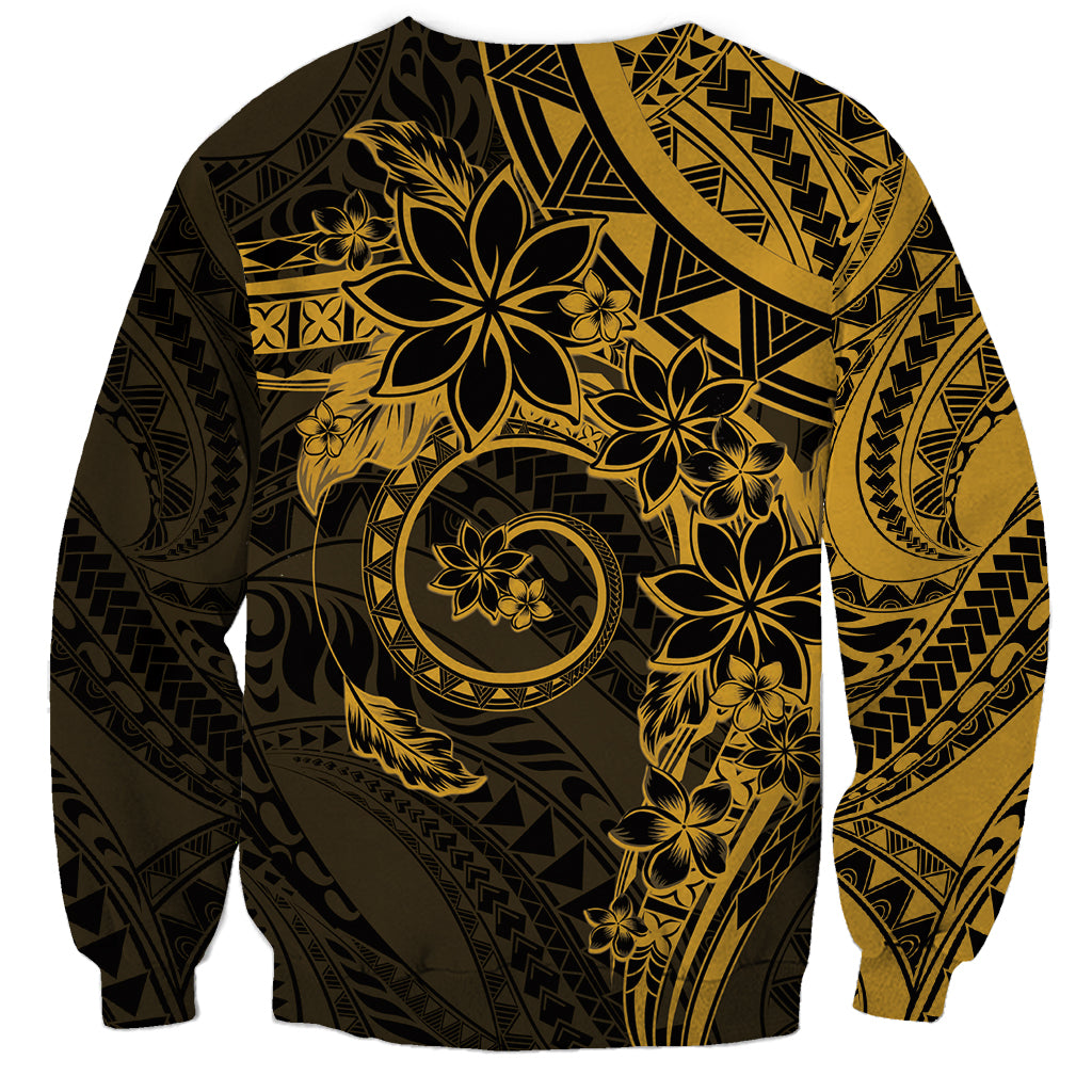 Polynesian Sunset Plumeria Sweatshirt Gold Polynesian Tattoo LT05 - Polynesian Pride