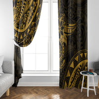 Polynesian Sunset Plumeria Window Curtain Gold Polynesian Tattoo LT05 - Polynesian Pride