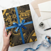 Polynesian Sunset Plumeria Wrapping Paper Gold Polynesian Tattoo LT05 - Polynesian Pride