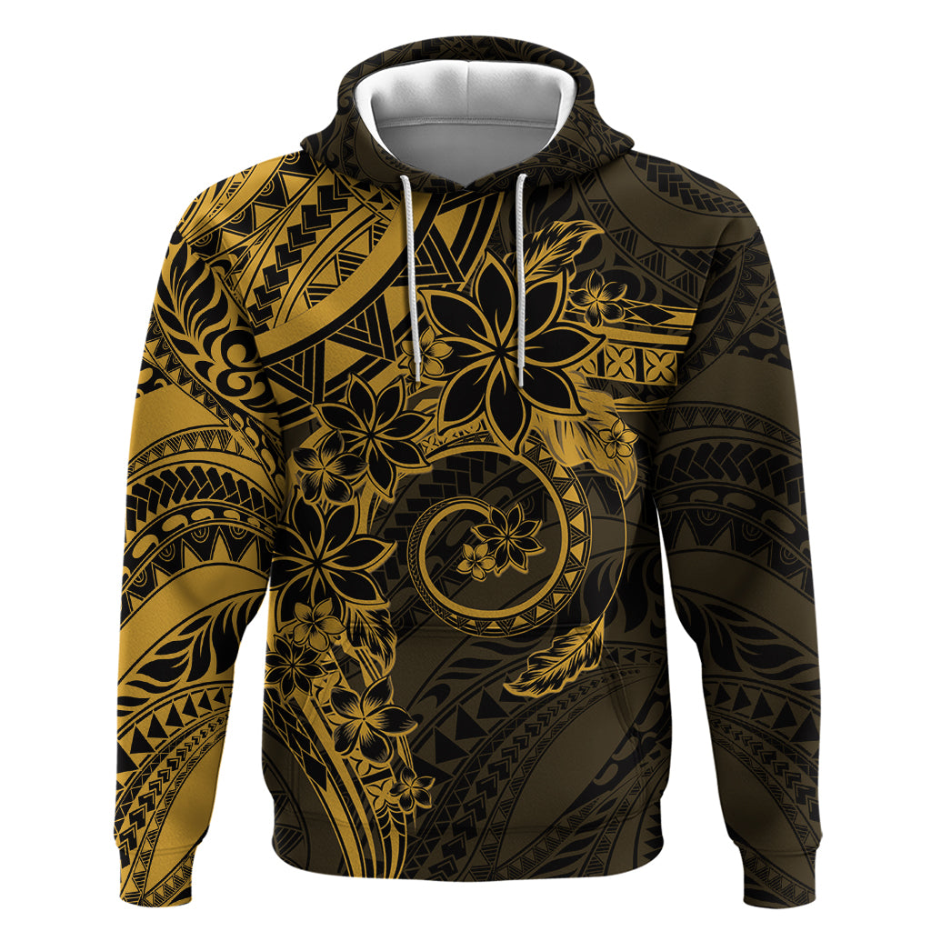Polynesian Sunset Plumeria Zip Hoodie Gold Polynesian Tattoo