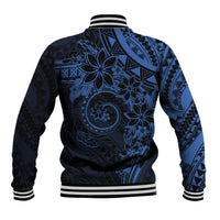 Polynesian Sunset Plumeria Baseball Jacket Navy Polynesian Tattoo LT05 - Polynesian Pride