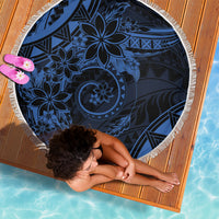 Polynesian Sunset Plumeria Beach Blanket Navy Polynesian Tattoo LT05 - Polynesian Pride