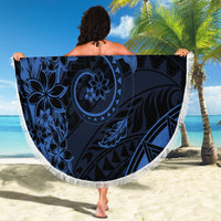 Polynesian Sunset Plumeria Beach Blanket Navy Polynesian Tattoo LT05 - Polynesian Pride
