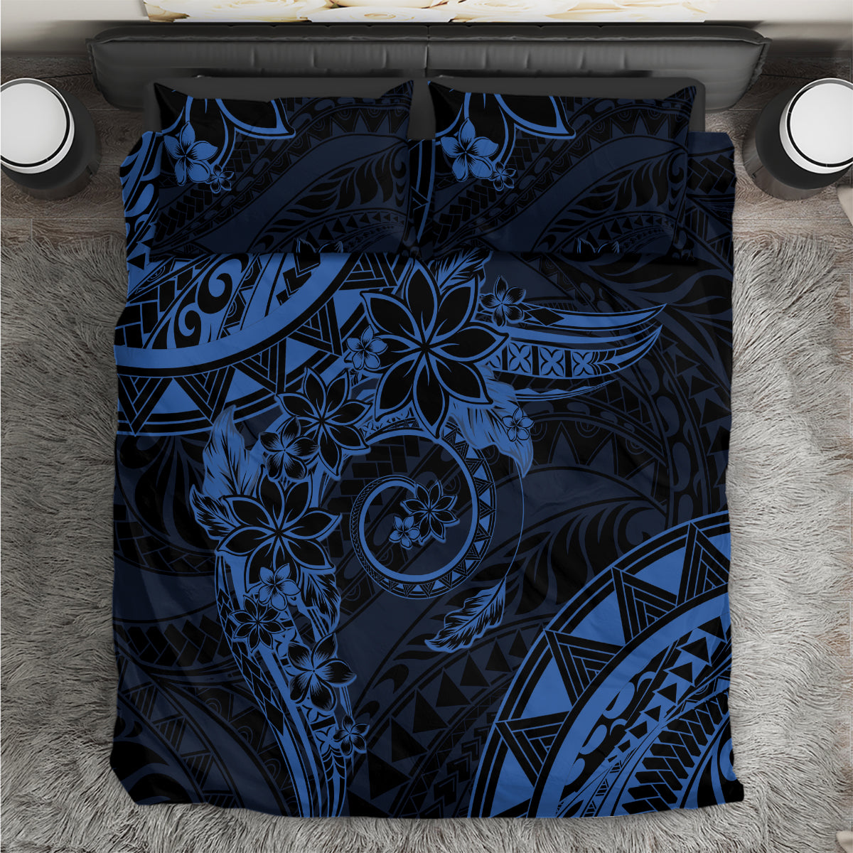 Polynesian Sunset Plumeria Bedding Set Navy Polynesian Tattoo LT05 Navy - Polynesian Pride
