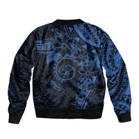 Polynesian Sunset Plumeria Bomber Jacket Navy Polynesian Tattoo LT05 - Polynesian Pride