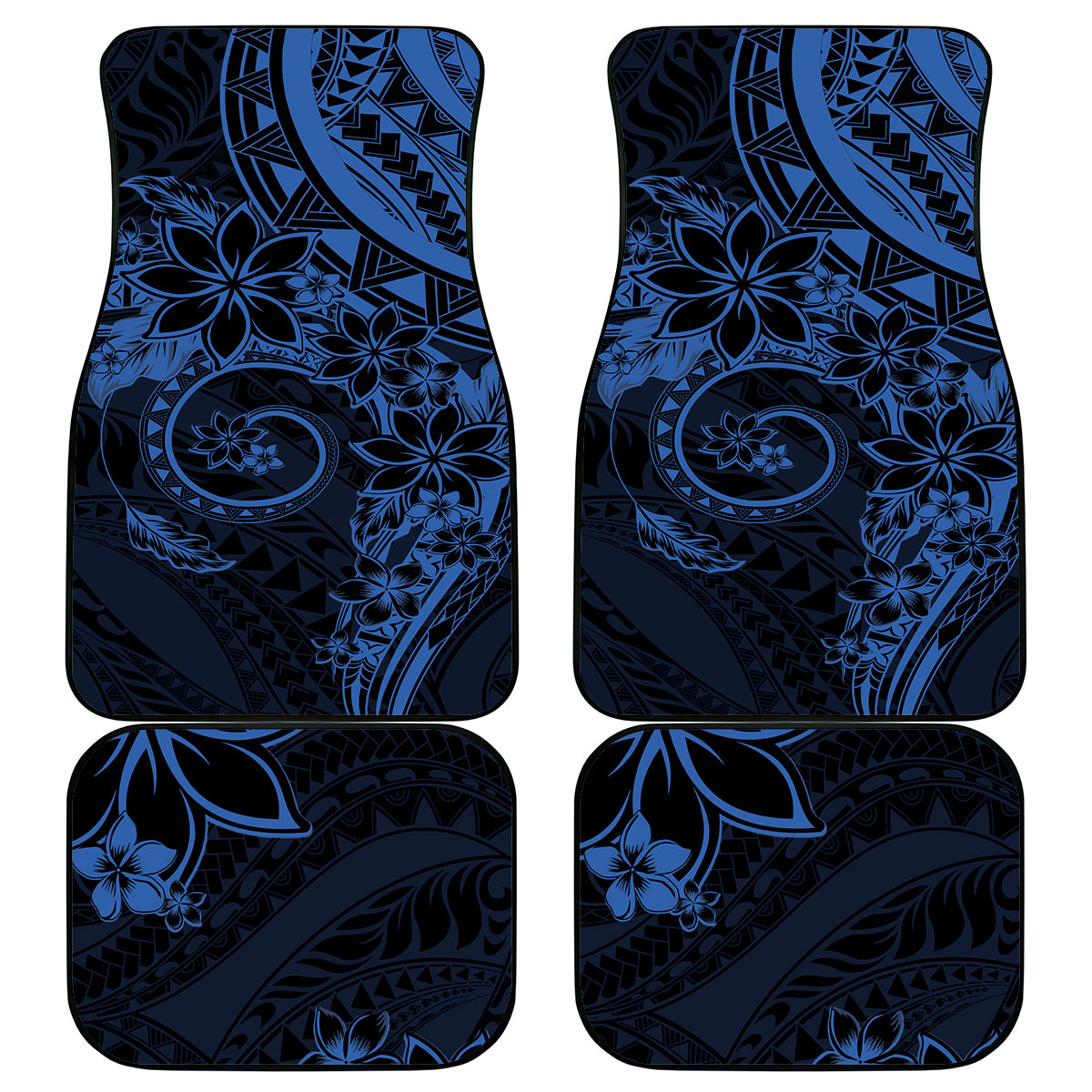 Polynesian Sunset Plumeria Car Mats Navy Polynesian Tattoo LT05 - Polynesian Pride
