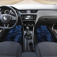 Polynesian Sunset Plumeria Car Mats Navy Polynesian Tattoo LT05 Set 2pcs - Front Navy - Polynesian Pride