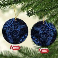 Polynesian Sunset Plumeria Ceramic Ornament Navy Polynesian Tattoo LT05 Circle Navy - Polynesian Pride