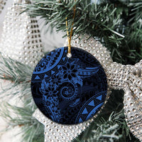 Polynesian Sunset Plumeria Ceramic Ornament Navy Polynesian Tattoo LT05 - Polynesian Pride