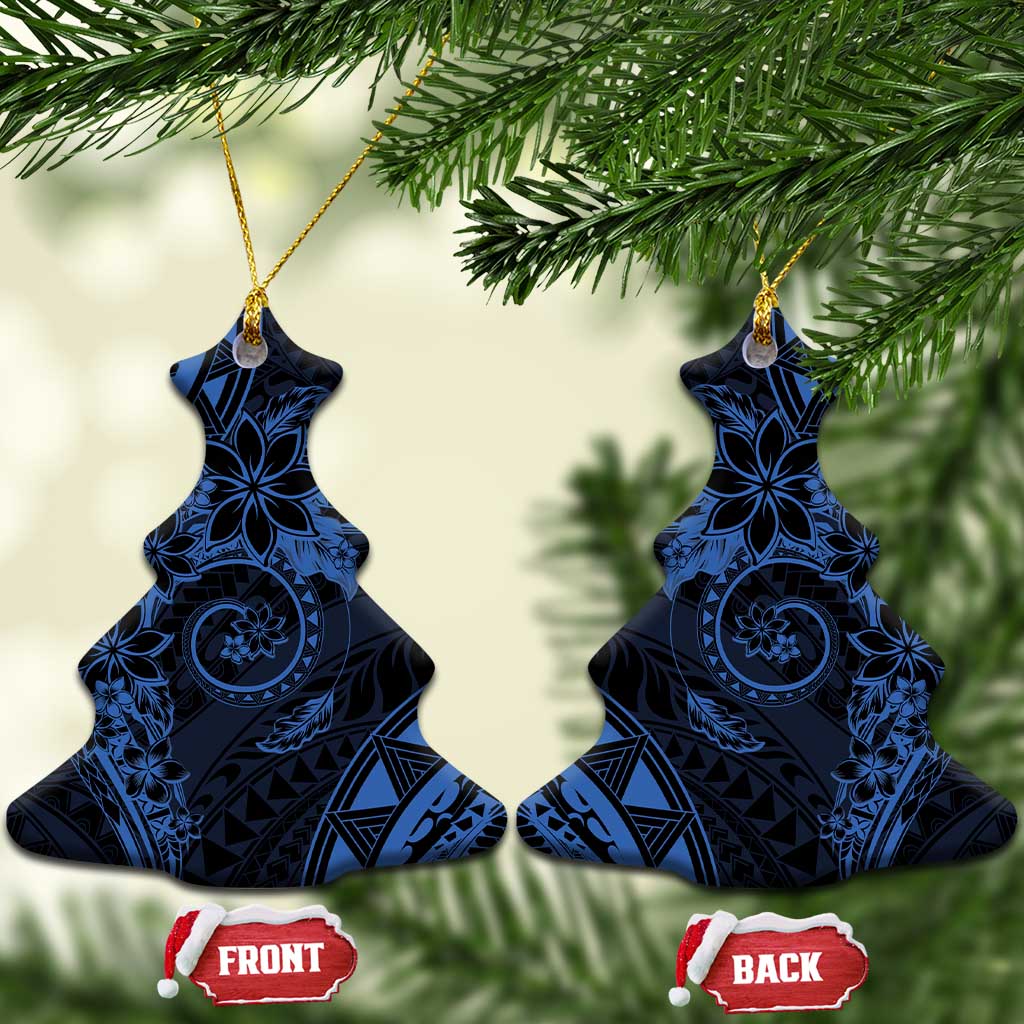 Polynesian Sunset Plumeria Ceramic Ornament Navy Polynesian Tattoo LT05 Christmas Tree Navy - Polynesian Pride