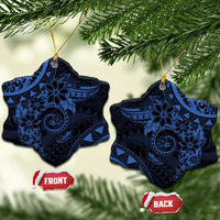 Polynesian Sunset Plumeria Ceramic Ornament Navy Polynesian Tattoo LT05 Snow Flake Navy - Polynesian Pride
