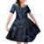 Polynesian Sunset Plumeria Family Matching Off The Shoulder Long Sleeve Dress and Hawaiian Shirt Navy Polynesian Tattoo