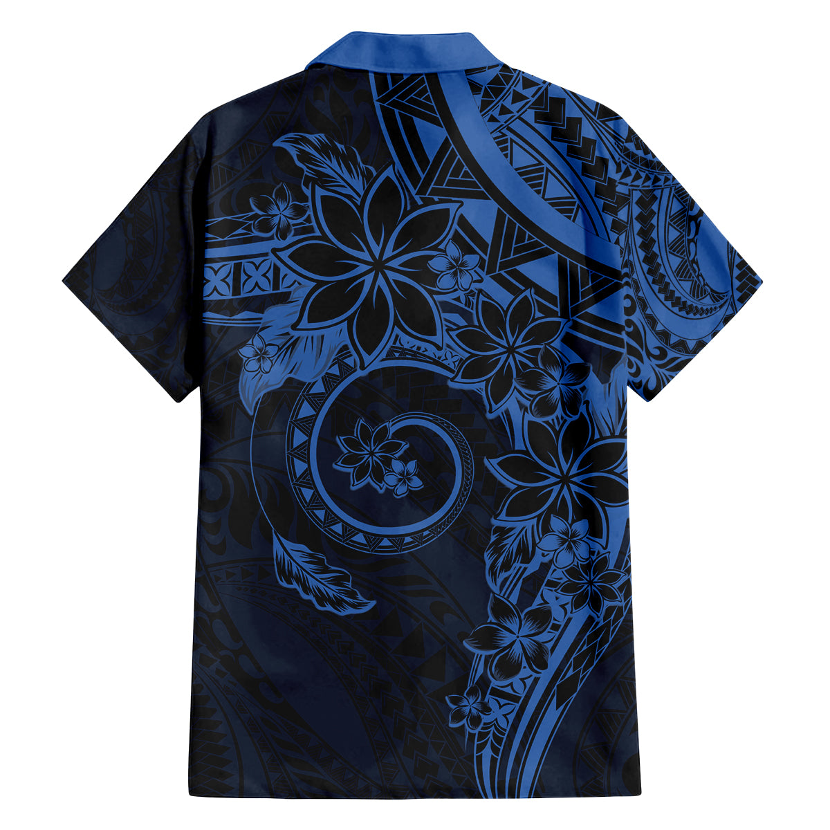 Polynesian Sunset Plumeria Family Matching Off The Shoulder Long Sleeve Dress and Hawaiian Shirt Navy Polynesian Tattoo LT05 - Polynesian Pride