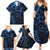 Polynesian Sunset Plumeria Family Matching Summer Maxi Dress and Hawaiian Shirt Navy Polynesian Tattoo