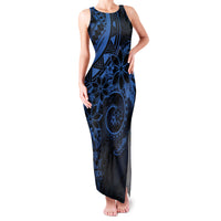 Polynesian Sunset Plumeria Family Matching Tank Maxi Dress and Hawaiian Shirt Navy Polynesian Tattoo