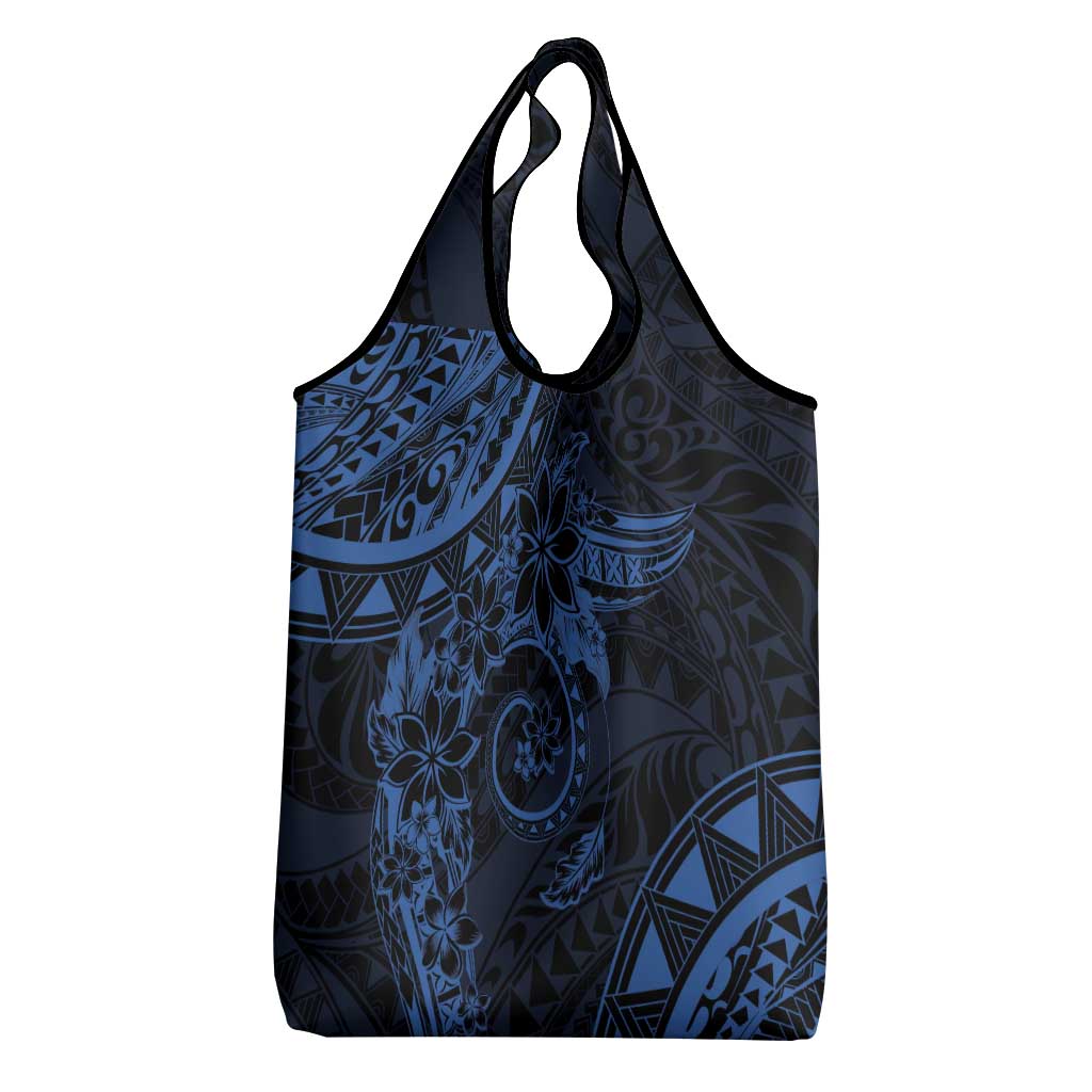 Polynesian Sunset Plumeria Grocery Bag Navy Polynesian Tattoo LT05 - Polynesian Pride