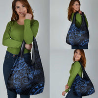 Polynesian Sunset Plumeria Grocery Bag Navy Polynesian Tattoo LT05 - Polynesian Pride