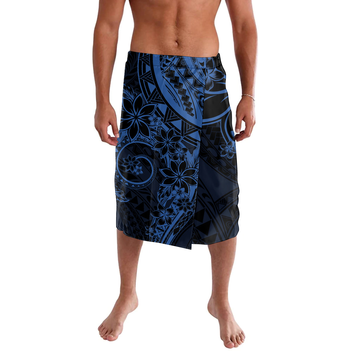 Polynesian Sunset Plumeria Lavalava Navy Polynesian Tattoo LT05 Navy - Polynesian Pride