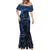 Polynesian Sunset Plumeria Mermaid Dress Navy Polynesian Tattoo