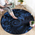 Polynesian Sunset Plumeria Round Carpet Navy Polynesian Tattoo