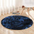 Polynesian Sunset Plumeria Round Carpet Navy Polynesian Tattoo