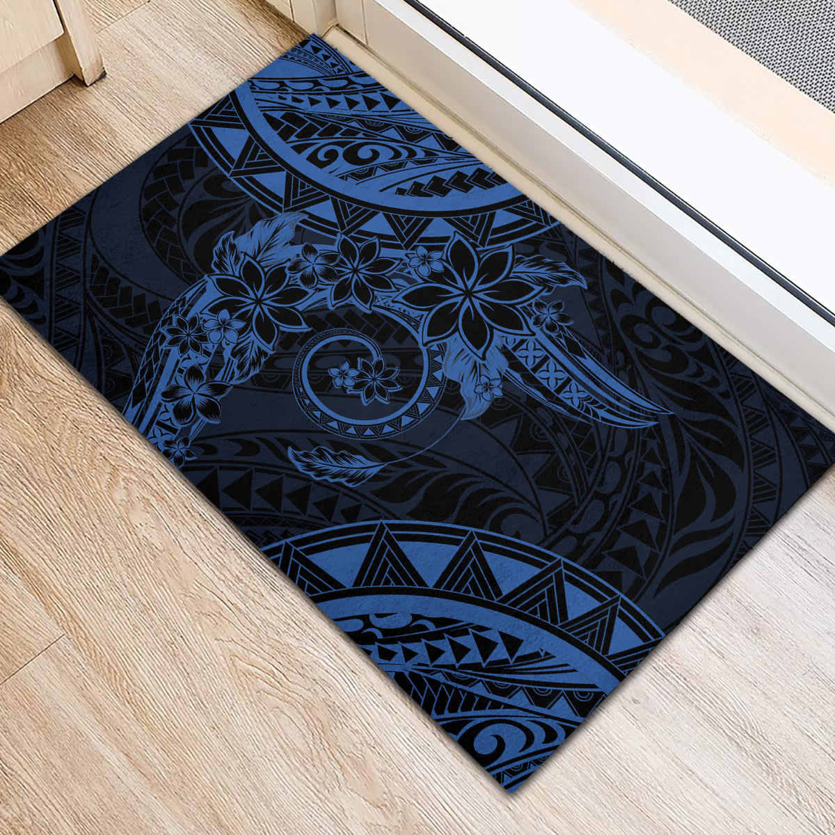 Polynesian Sunset Plumeria Rubber Doormat Navy Polynesian Tattoo LT05 - Polynesian Pride