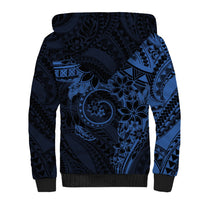 Polynesian Sunset Plumeria Sherpa Hoodie Navy Polynesian Tattoo LT05 - Polynesian Pride