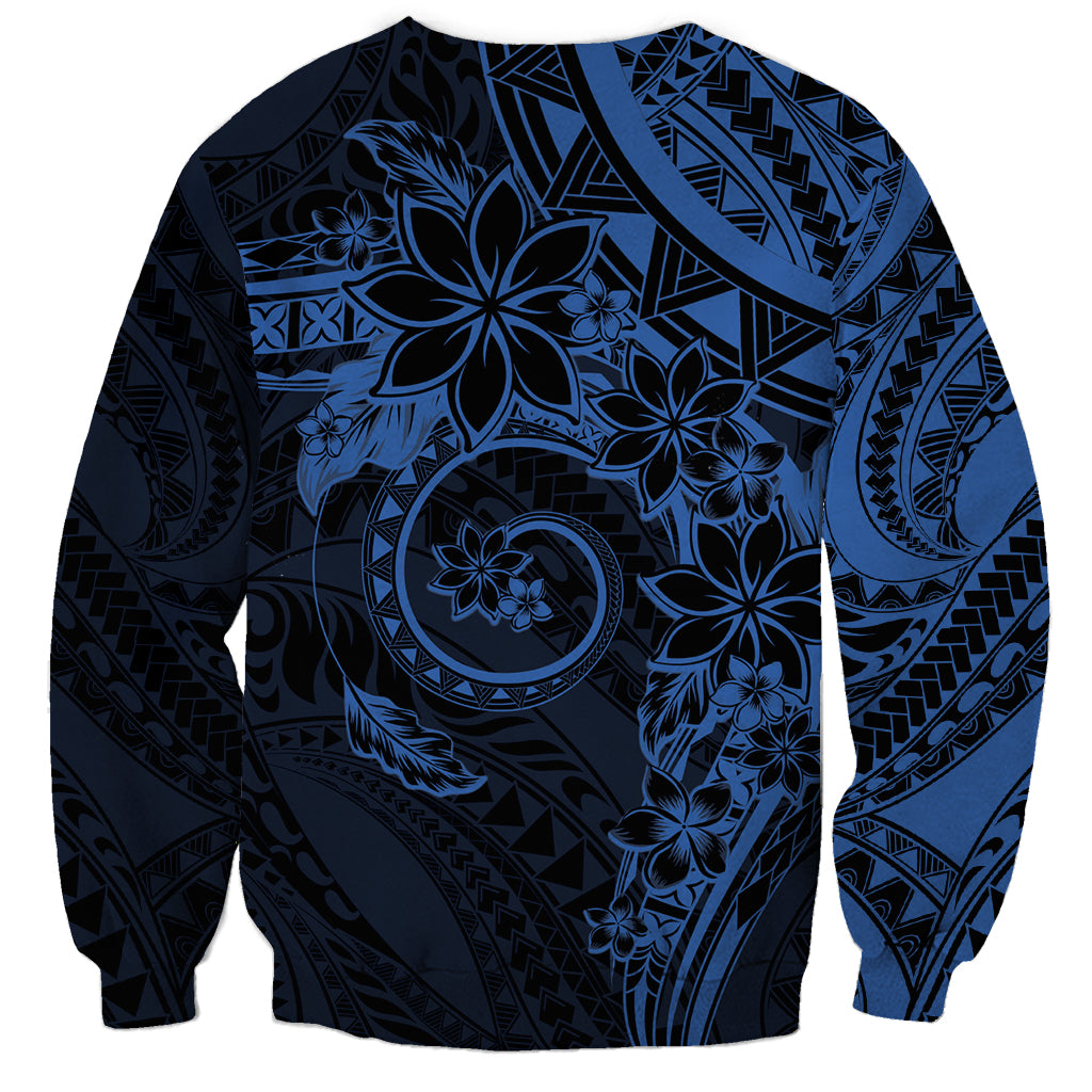 Polynesian Sunset Plumeria Sweatshirt Navy Polynesian Tattoo LT05 - Polynesian Pride