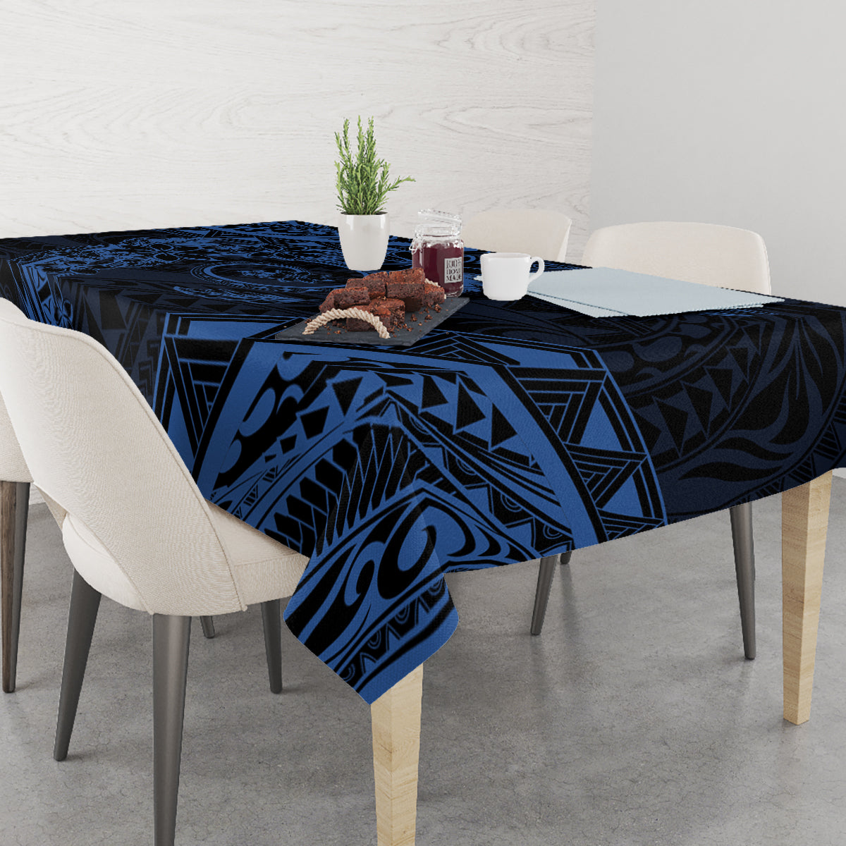 Polynesian Sunset Plumeria Tablecloth Navy Polynesian Tattoo LT05 - Polynesian Pride