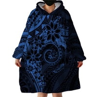 Polynesian Sunset Plumeria Wearable Blanket Hoodie Navy Polynesian Tattoo LT05 - Polynesian Pride