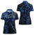 Polynesian Sunset Plumeria Women Polo Shirt Navy Polynesian Tattoo