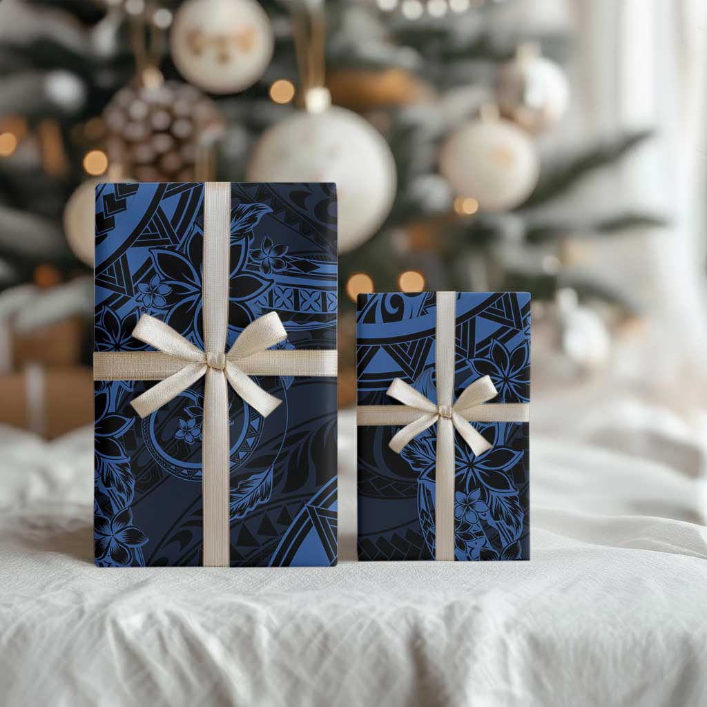 Polynesian Sunset Plumeria Wrapping Paper Navy Polynesian Tattoo LT05 - Polynesian Pride
