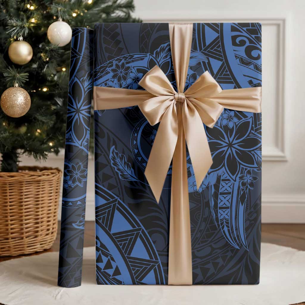 Polynesian Sunset Plumeria Wrapping Paper Navy Polynesian Tattoo LT05 - Polynesian Pride