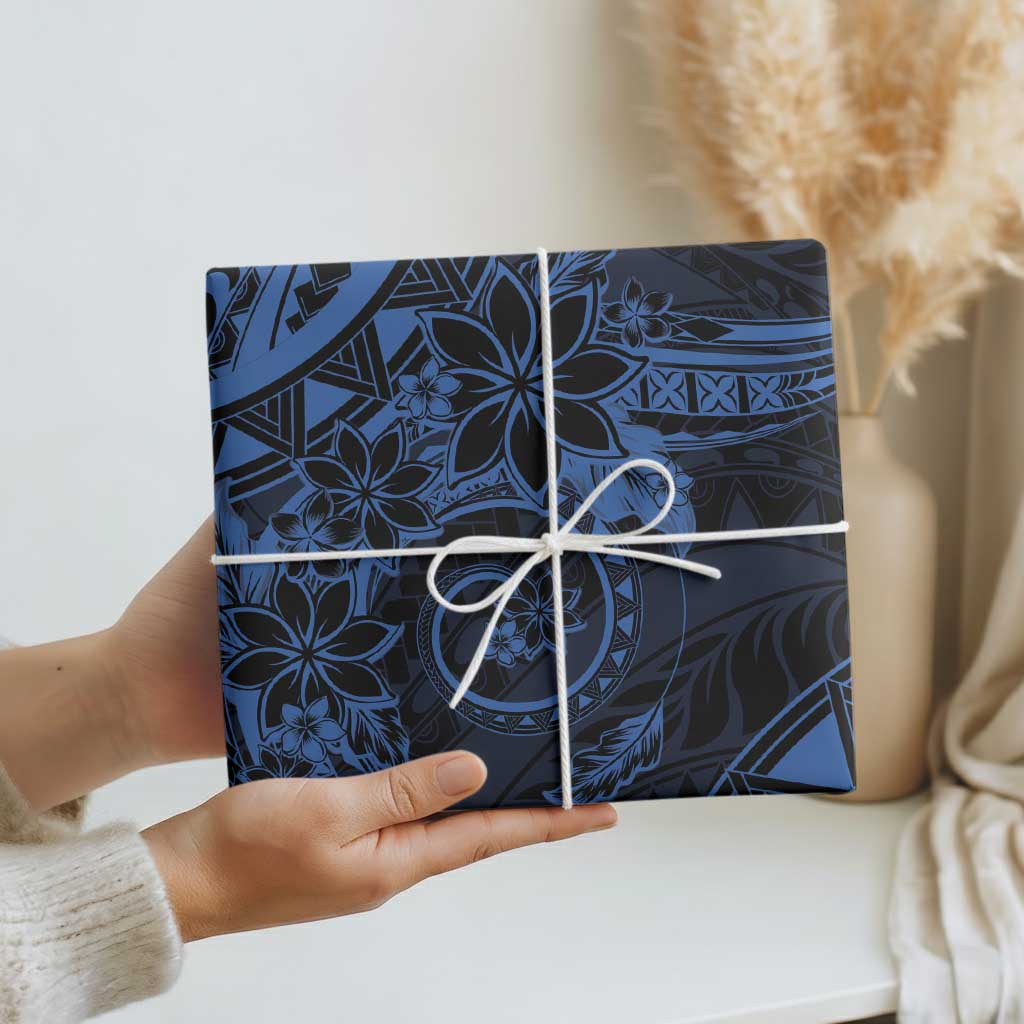 Polynesian Sunset Plumeria Wrapping Paper Navy Polynesian Tattoo LT05 - Polynesian Pride