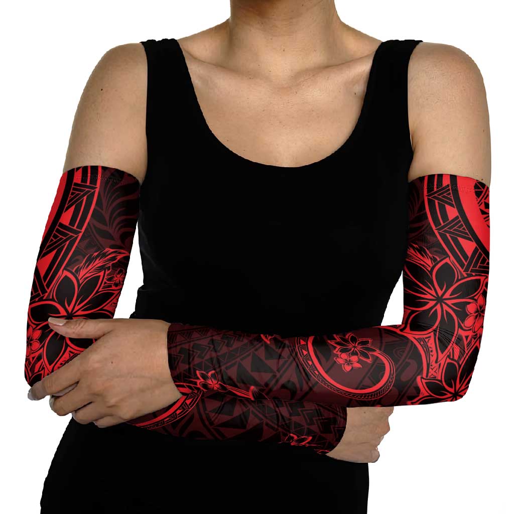 Polynesian Sunset Plumeria Arm Sleeves Red Polynesian Tattoo - Polynesian Pride